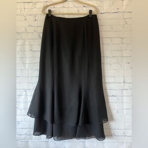 NWT Adrianna Papell Evening Essentials Maxi Skirt Size 16  Tiered Chiffon Witchy